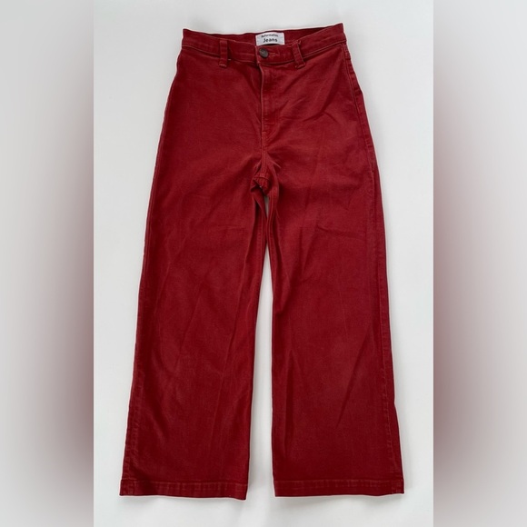 Reformation Jeans Orange Red Terracotta Jane Wide Leg Pants Size 26 - Picture 1 of 12